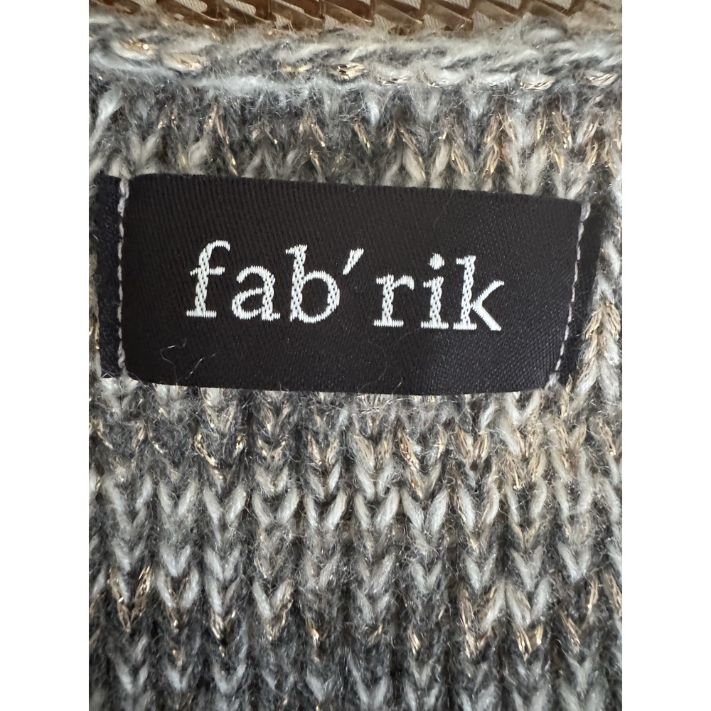 Womens Fabrik Long Sleeve Brown Cardigan with Gold Chain Embellishment Size L - Picture 7 of 8